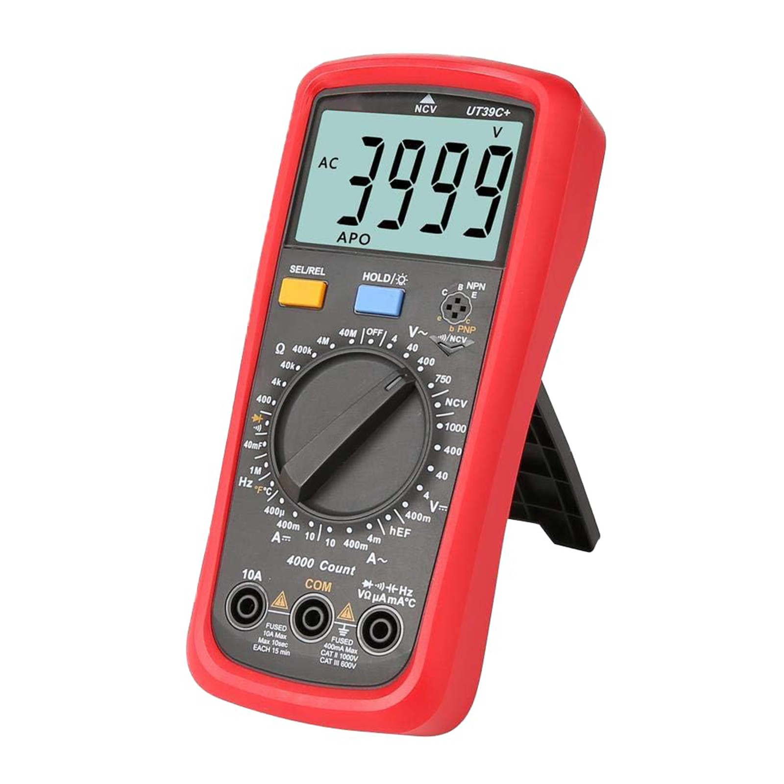 UT39C+ Digital Multimeter Auto Range LCD Backlight Data Hold Multimetro Tester
