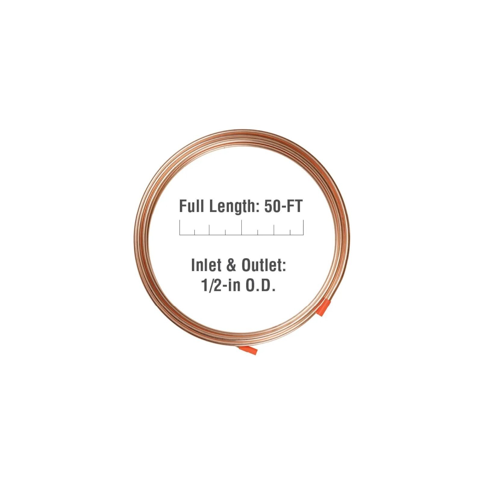 1/2″ O.D. x 50′ Coil D 08050PS Copper Refrigeration Tubing