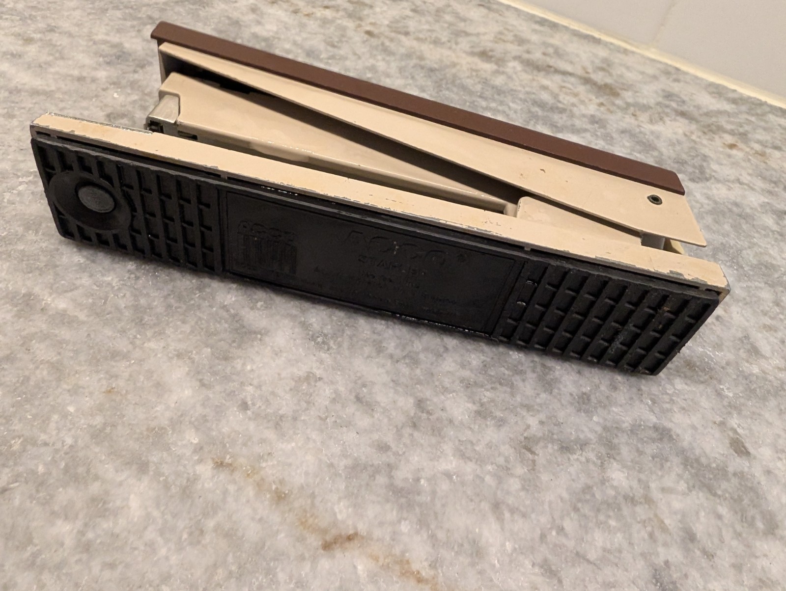 Vtg. Stapler ACCO 30 Brown Beige Metal 7″ Office Desk MCM Made in USA
