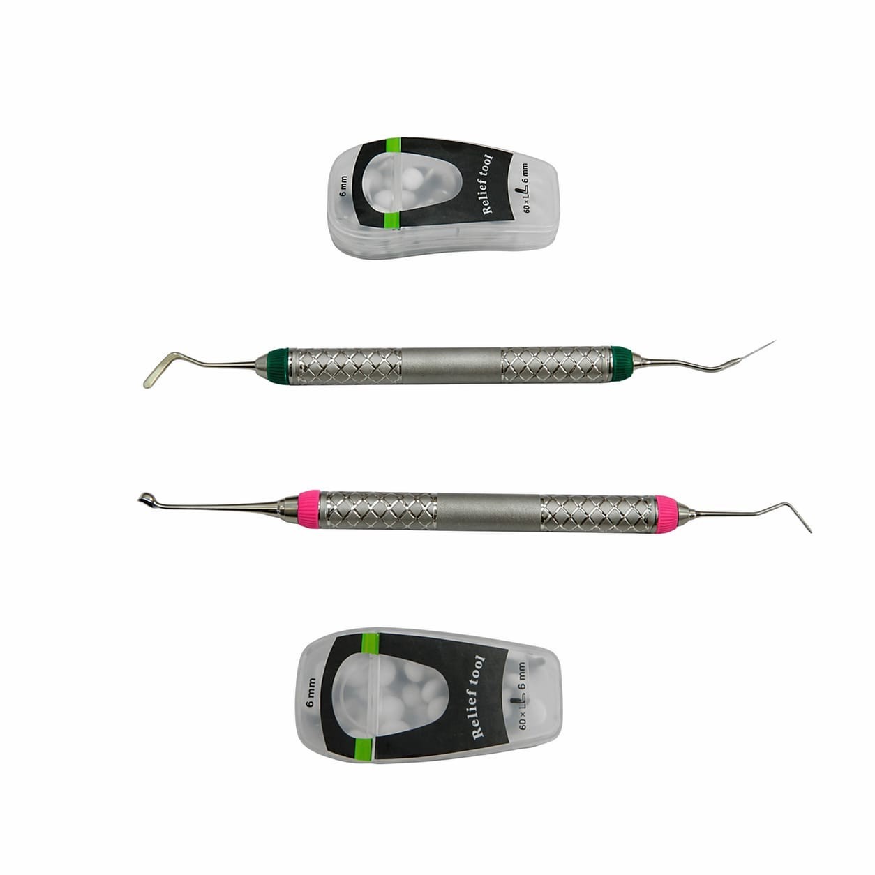 Dental Composite Resin Filling Spatula Handle with Titanium and Foam Pads Kit