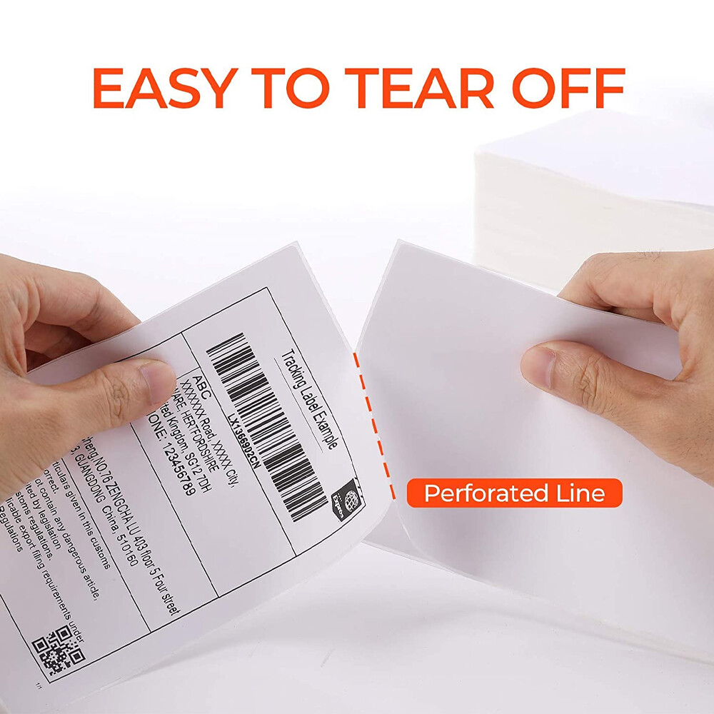 1000 4″x6″ Fanfold Direct Thermal Shipping Labels for Zebra and Rollo Printers