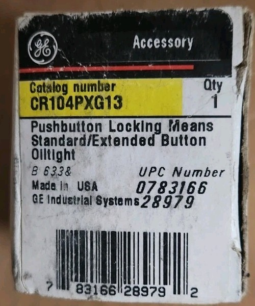 GENERAL ELECTRIC CR104PXG13 / CR104PXG13 Push Button Lock Out (NEW IN BOX)