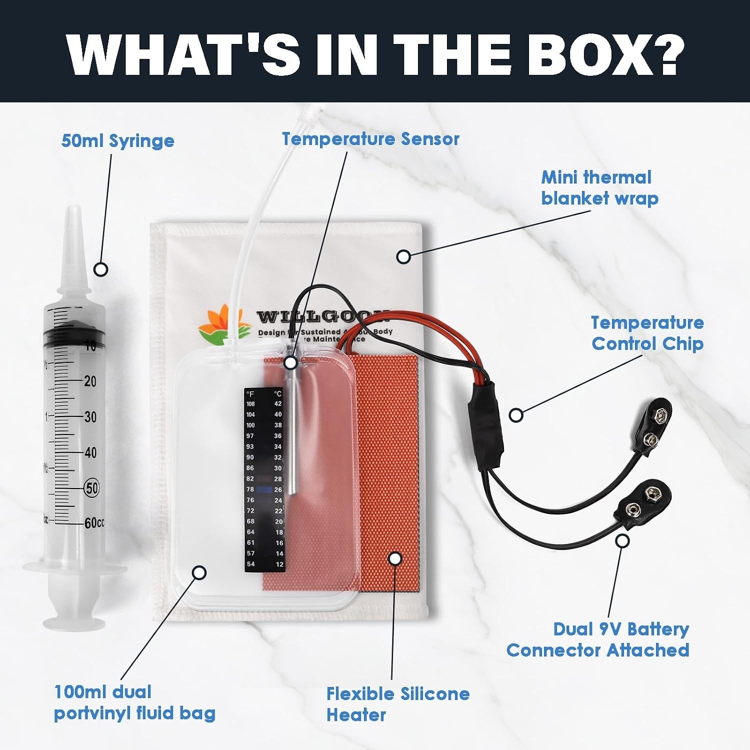 WILLGOON Electric Urine Warmer, Maintains 37°C/98.6°F for Up to 4 Hours,