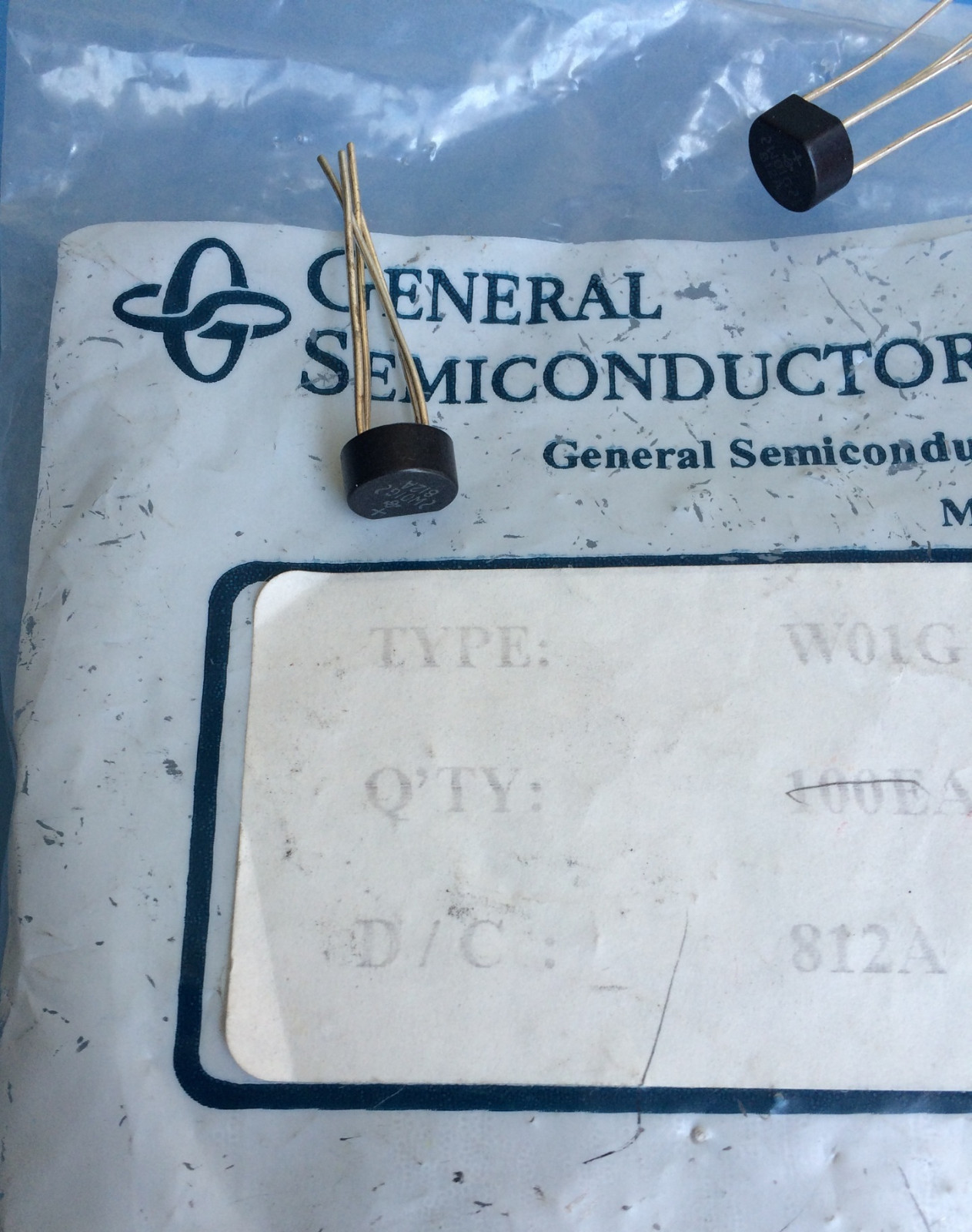 5x W01G GENERAL SEMICONDUCTOR DIODE RECT BRIDGE GPP 1.5A 100V WOB
