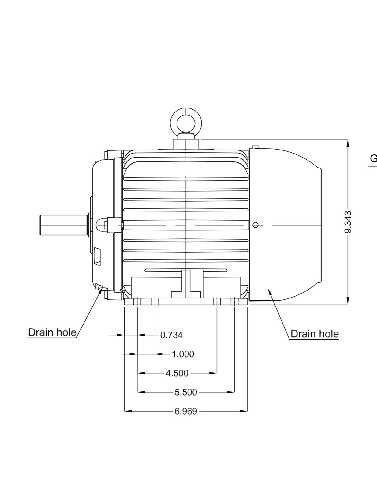 Weg AC Motor 00736ET3E184T-W22, 7.5 HP, 3485 RPM, 230/460VAC, 60Hz, 3Ph