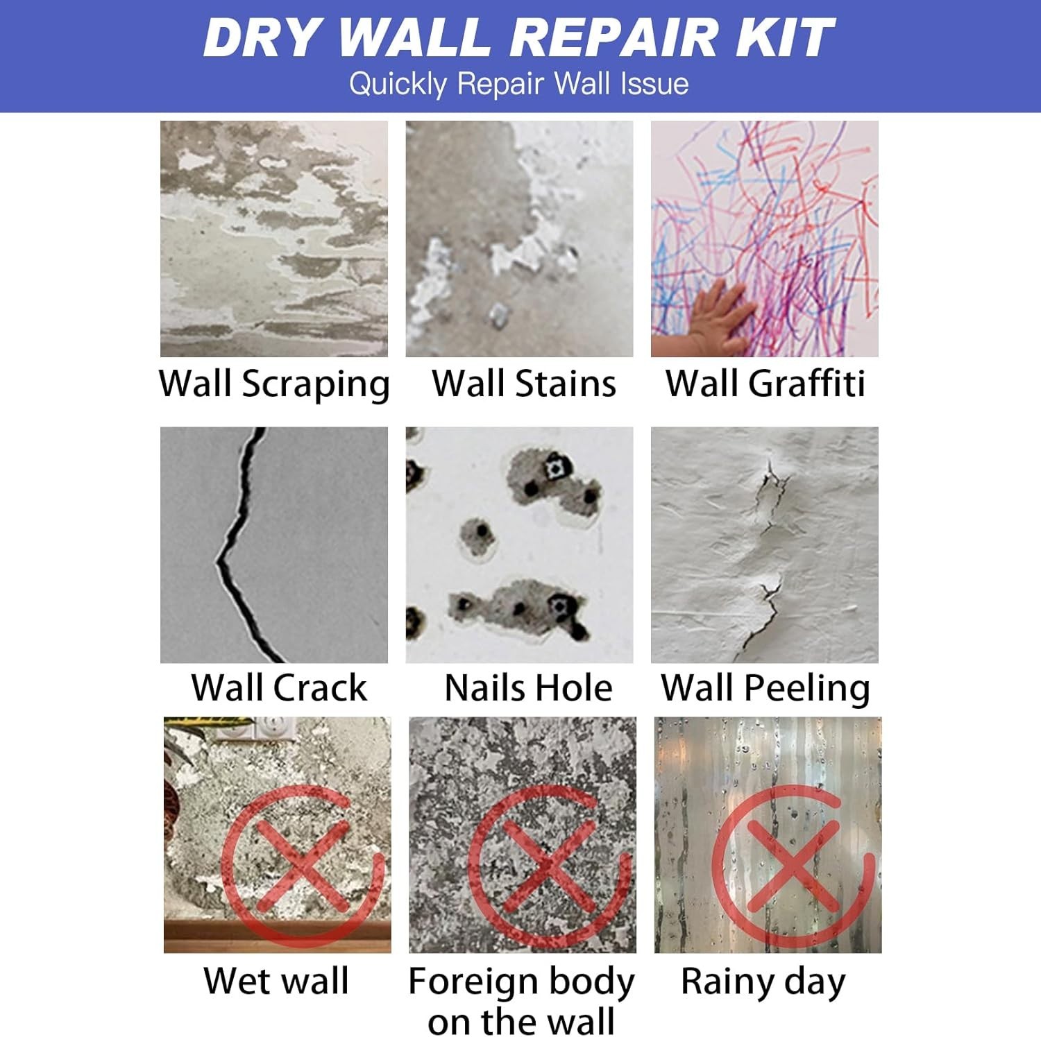 Rapid Wall Repair Solution – 500g Fast-Drying Spackle with Tools Included