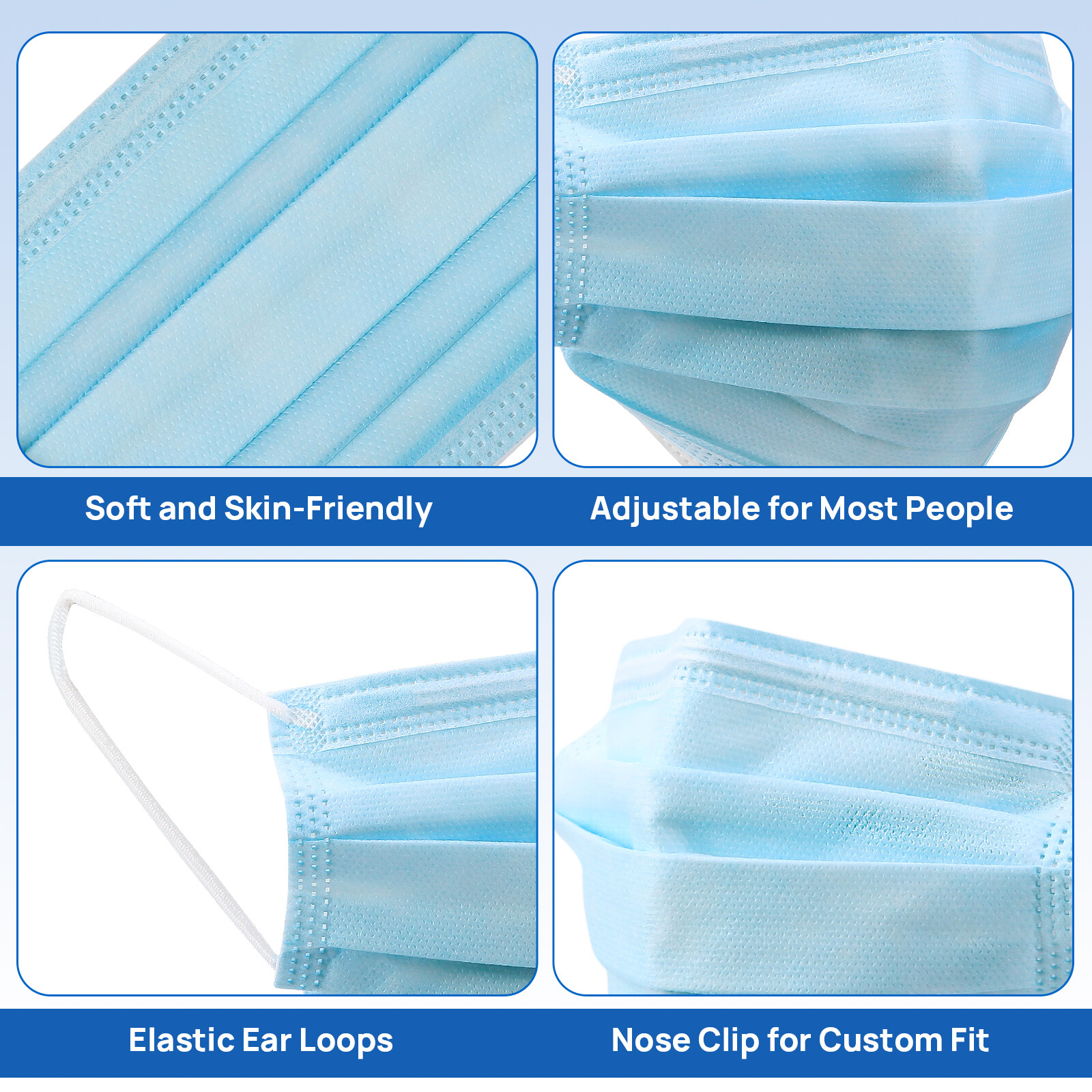 JMU ASTM Level 3 Face Masks 4-Ply BFE 98% Disposable Medical Shield Mask