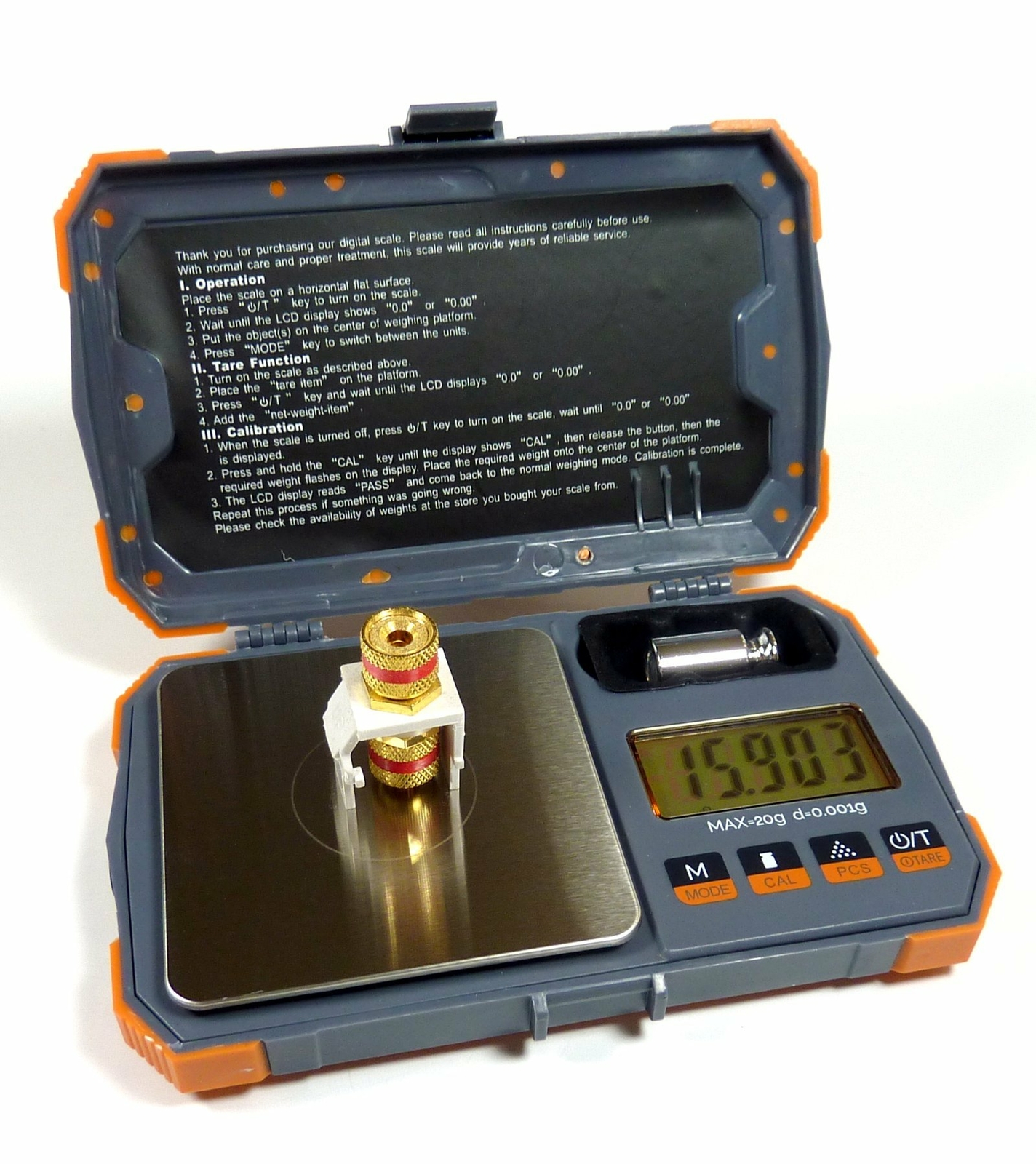 20g x 0.001g Digital Pocket Scale With Cal Weight Herb Gram Jewelry Karat Gold