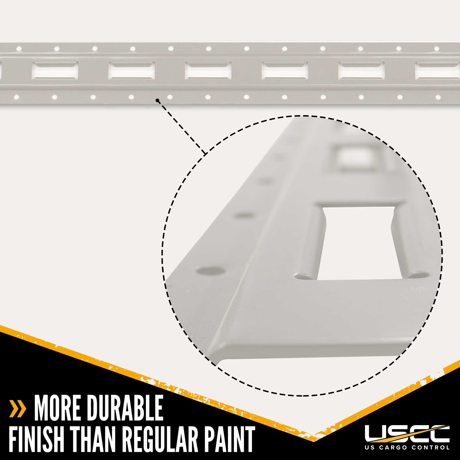 USCC 5′ Vertical E Track – Gray Powder Coated Finish – 12 Gauge Steel – 2PK