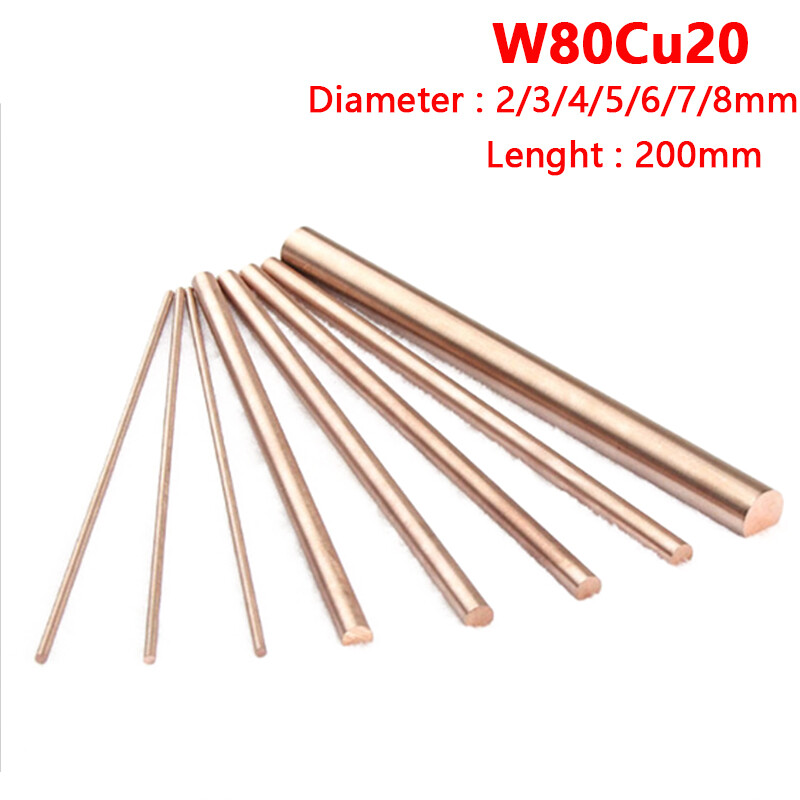 Solid Carbide COPPER ROUND BAR ROD W80Cu20 2mm 3mm 4mm 5mm 6mm 7mm 8mm x 200mm