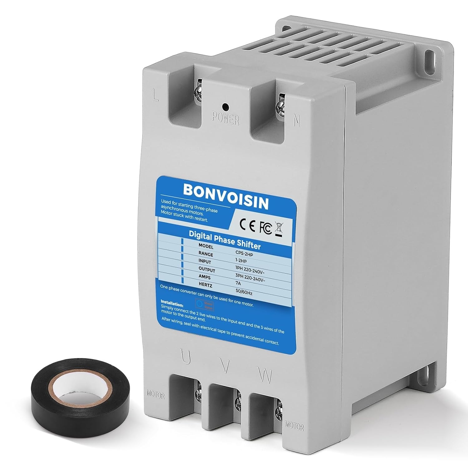 Bonvoisin Single Phase to 3 Phase Converter 2HP (1.5kW) Digital Shifter CPS-2HP