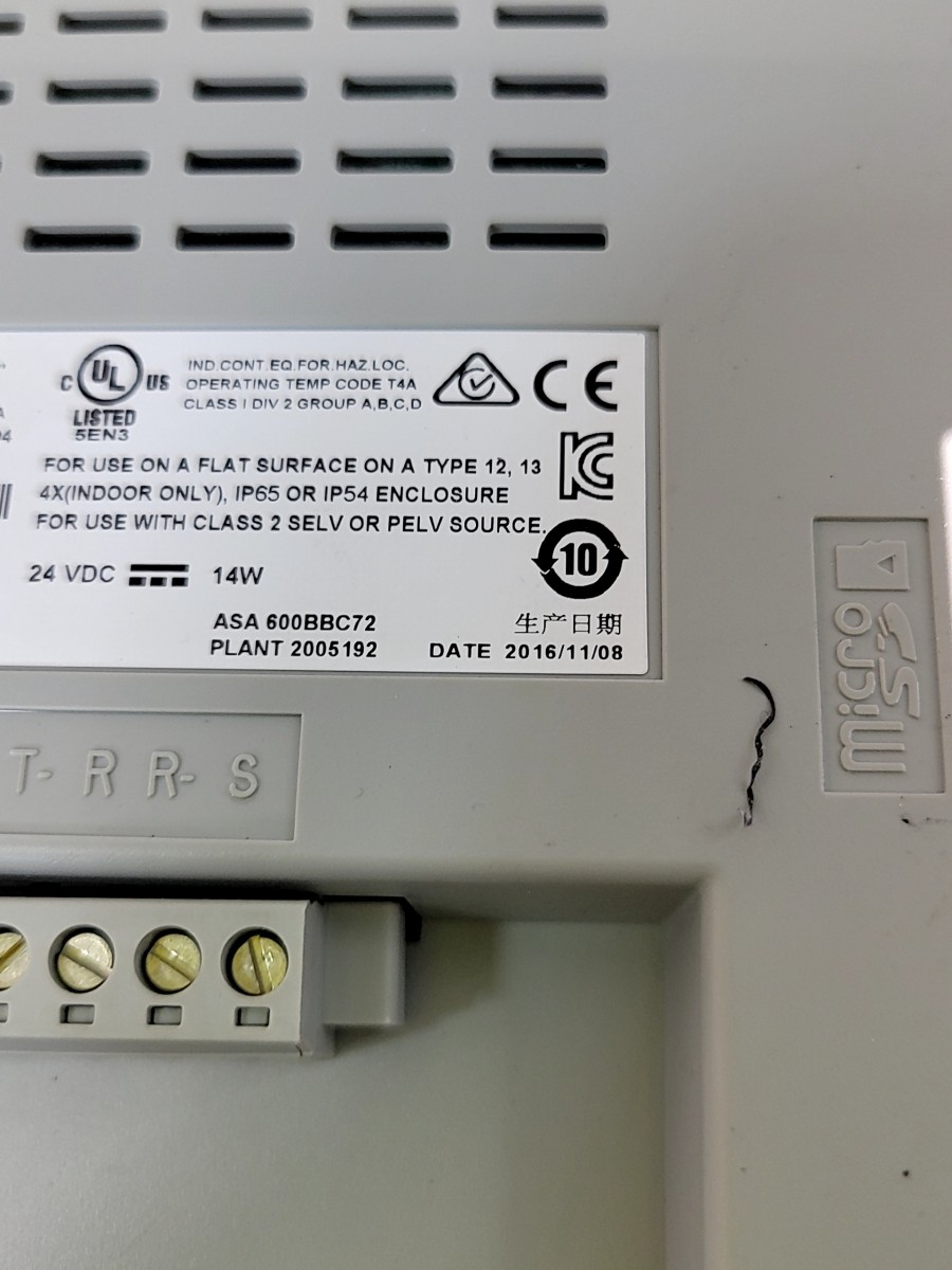 ALLEN-BRADLEY panelview 800 2711R-T10T A hmi terminal 10″ SEE NOTES