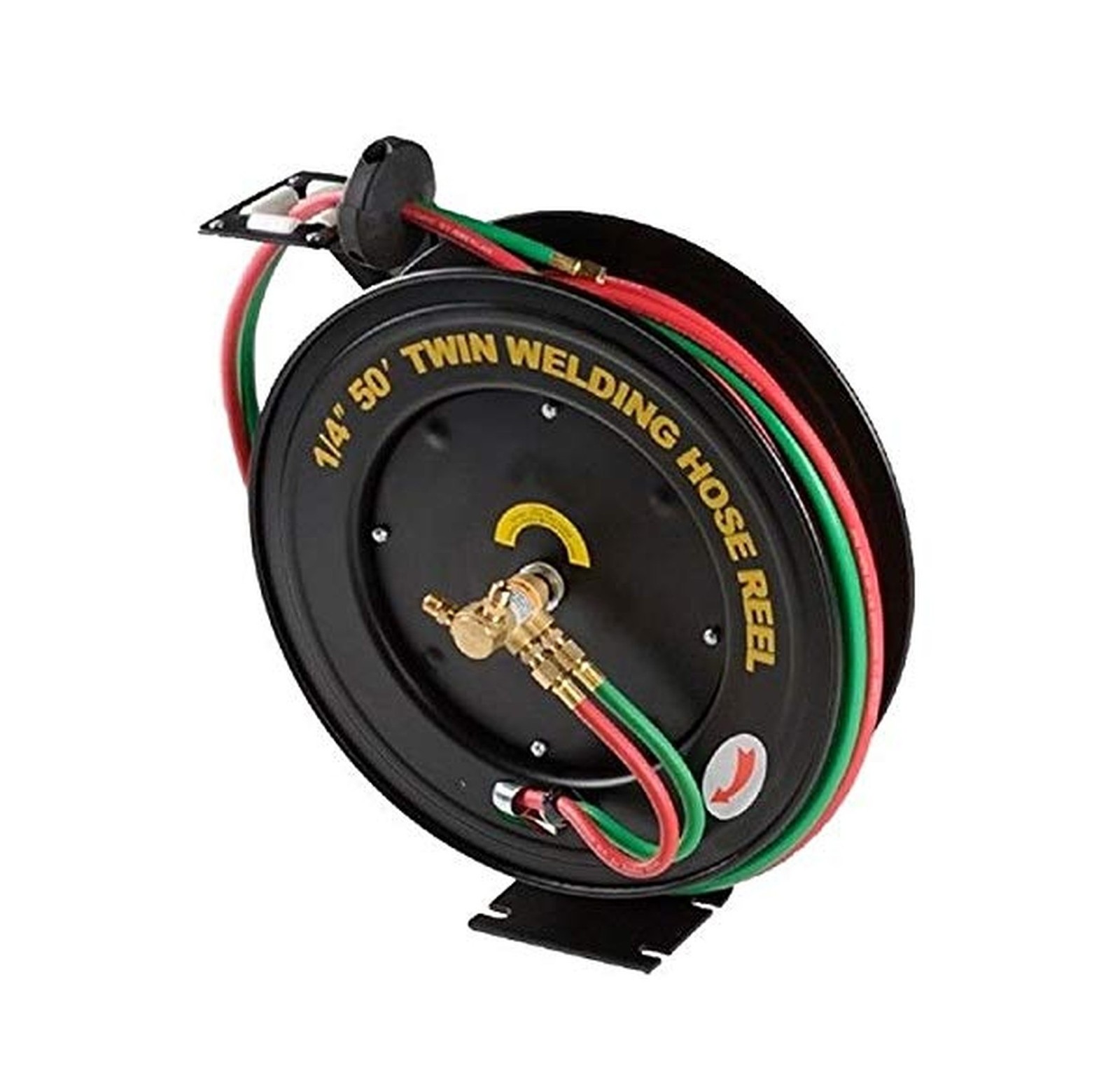Stark USA Welding Hose Reel 50′ ft x 1/4″ Hose Auto-Rewind Retractable ID Twi…