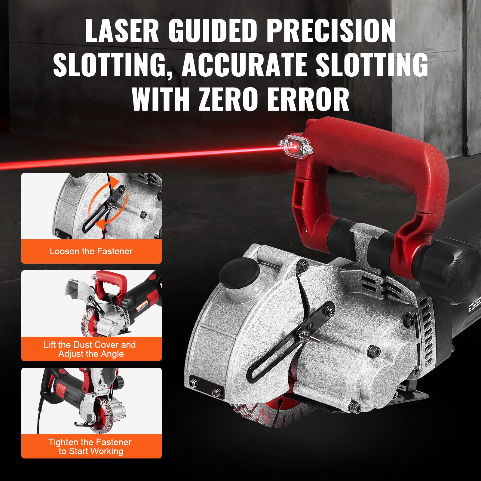 Uimoso 4.5″ Wall Chaser Machine 2500W Concrete Groove Cutting Tool