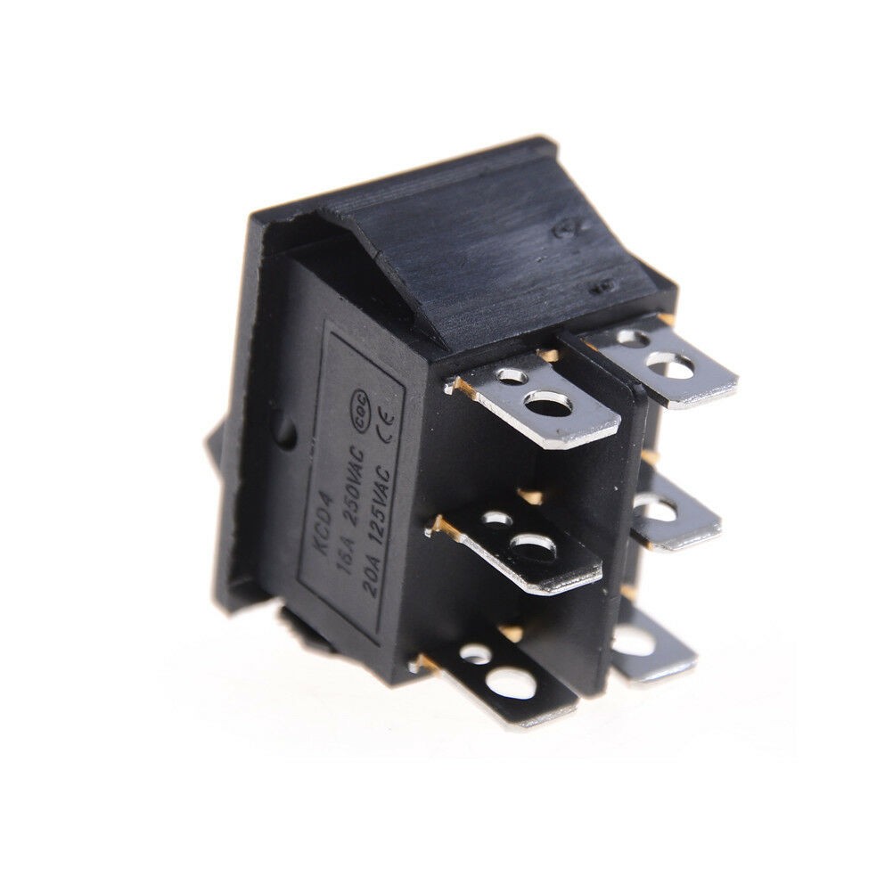On/Off/On 6-Pin DPDT Rocker Switch 3-Position Rating 15A 250V/20A 125V AC DC