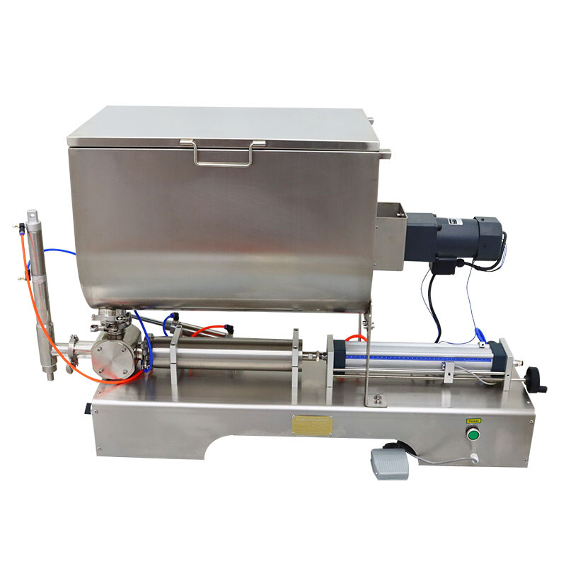 100-1000ml, Paste Filling Mixing Machine, Piston Filler Machine with Big Hopper