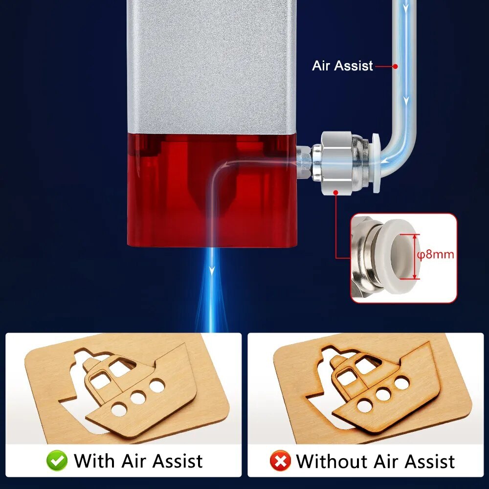 10W Laser Module With Air Assist For CNC Router Machine Engraving Cutting Tool