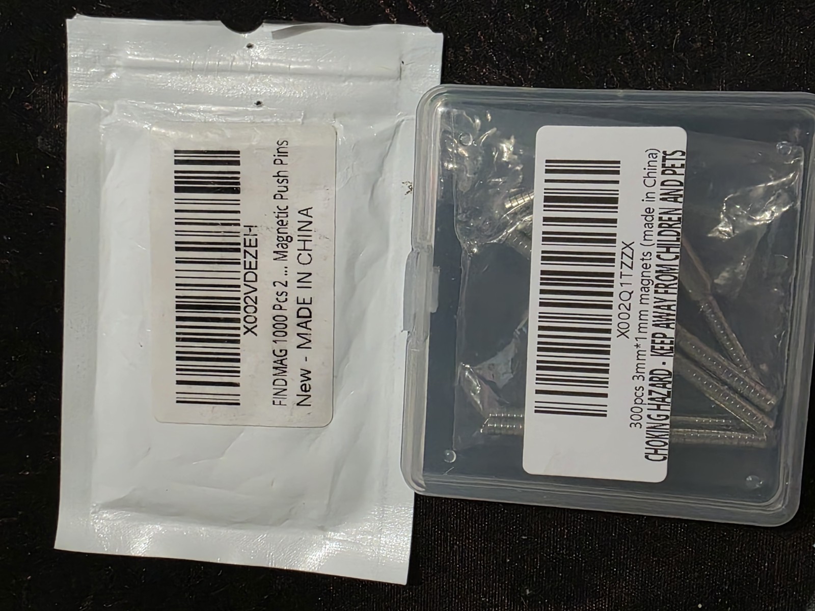 3x1mm and 2×1 Neodymium magnets. (Quantity of ~200+ and ~950+ respectively)