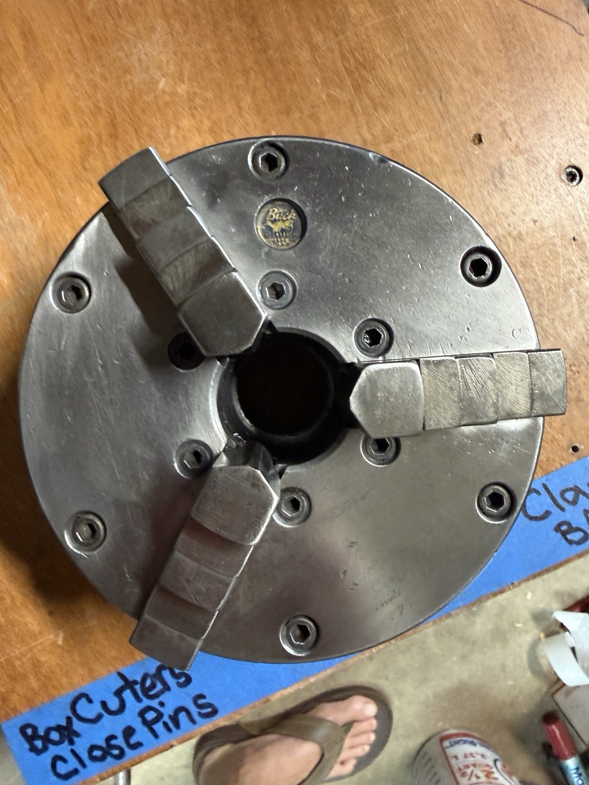 6″ BUCK ADJUST-TRU 3-JAW SCROLL CHUCK , 1-1/2” X 8 Threads Per Inch Backplate