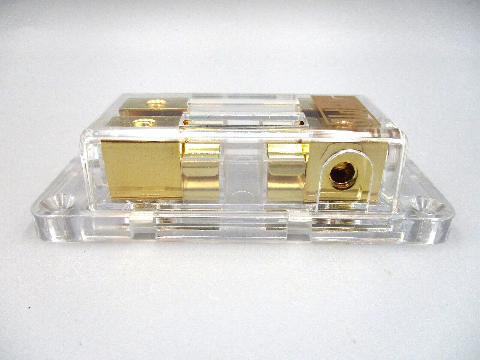 Double MAXI Blade Inline Fuse Holder GOLD PLATED 4 Gauge Independent Legs