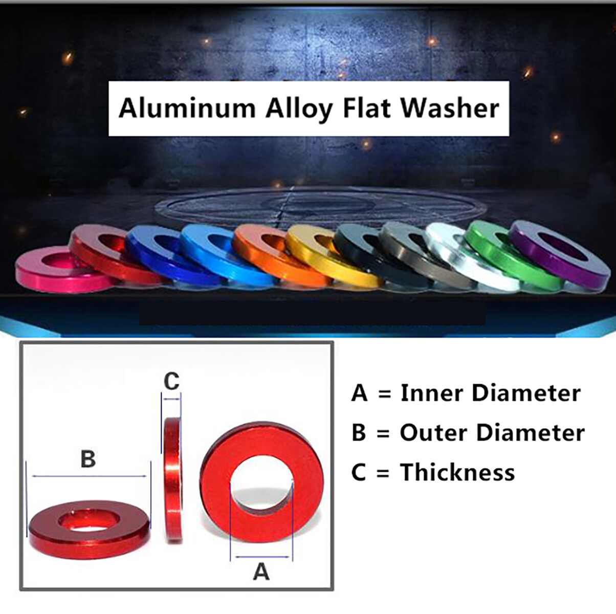 Aluminum Alloy Flat Washers Gasket Discs Inner Ø3mm * Outer Ø6mm Multi-Colors