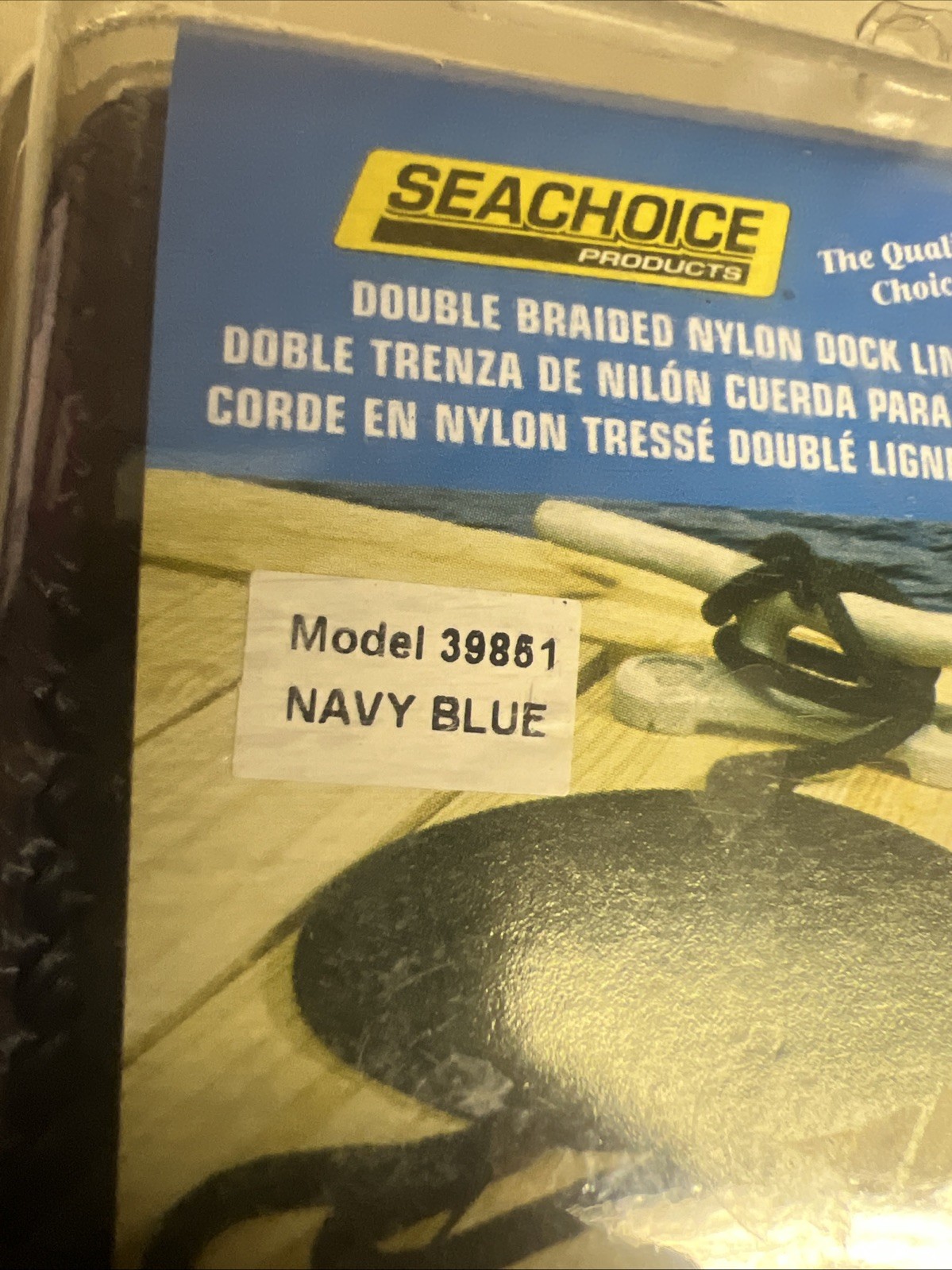 SEACHOICE Double-Braid Nylon Dock Line 1/2″ x 15′ Navy Blue (39851) NOS