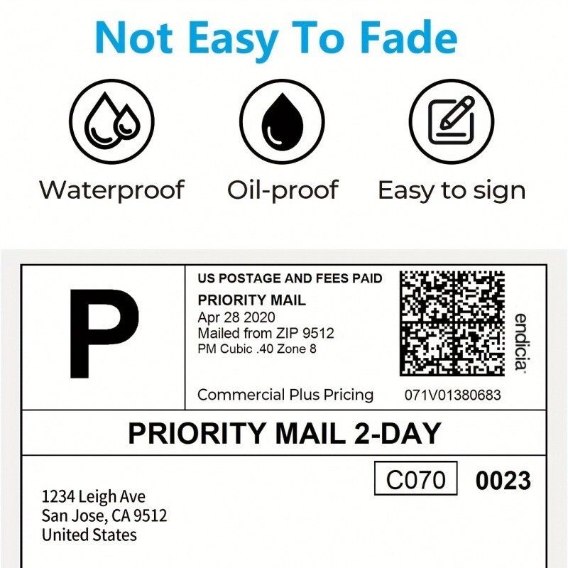 4×6″ Direct Thermal Shipping Labels Self-Adhesive Paper,500 Per Roll