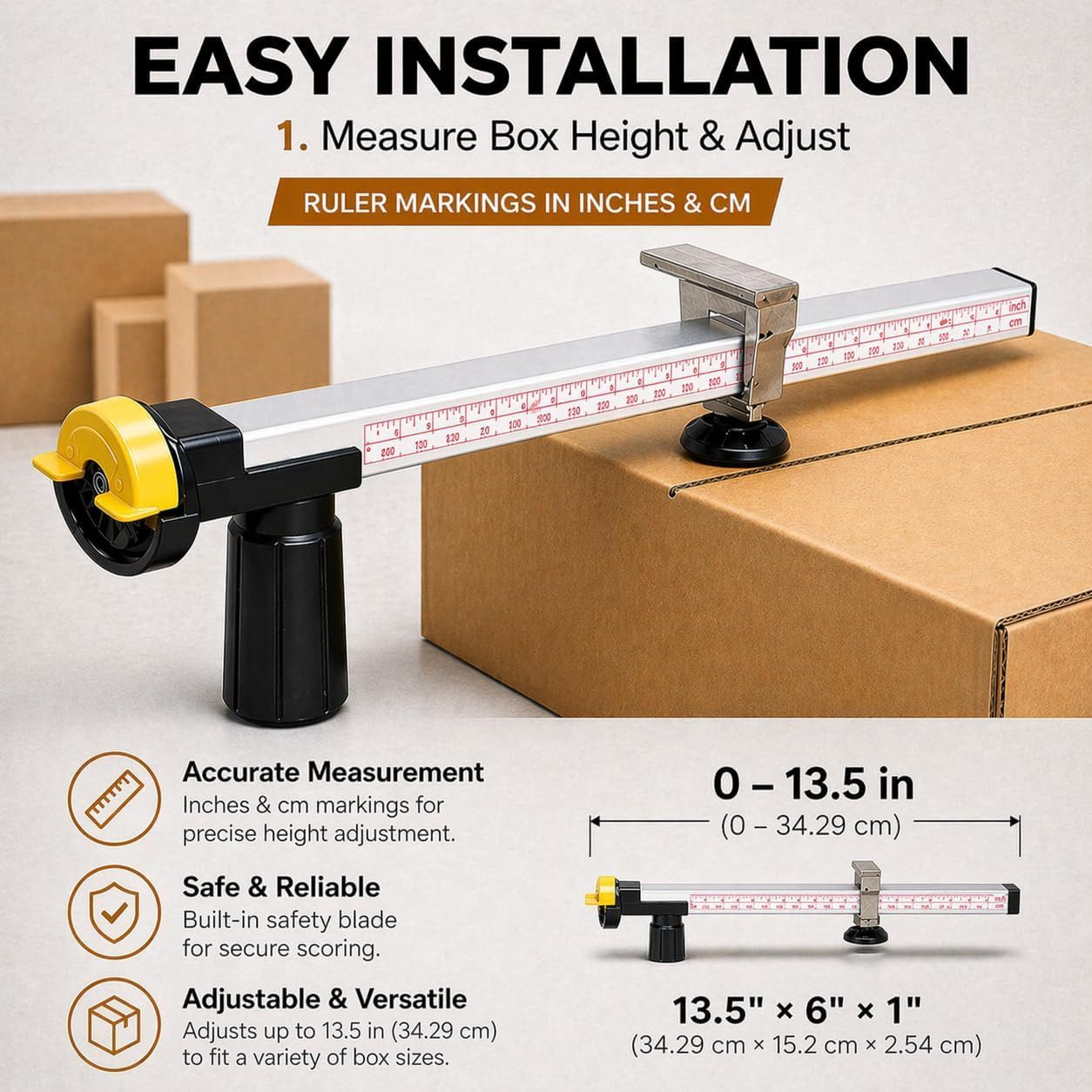 By Excell Cardboard Box Resizer Tool with Safety Blade Cover, Carton Sizer