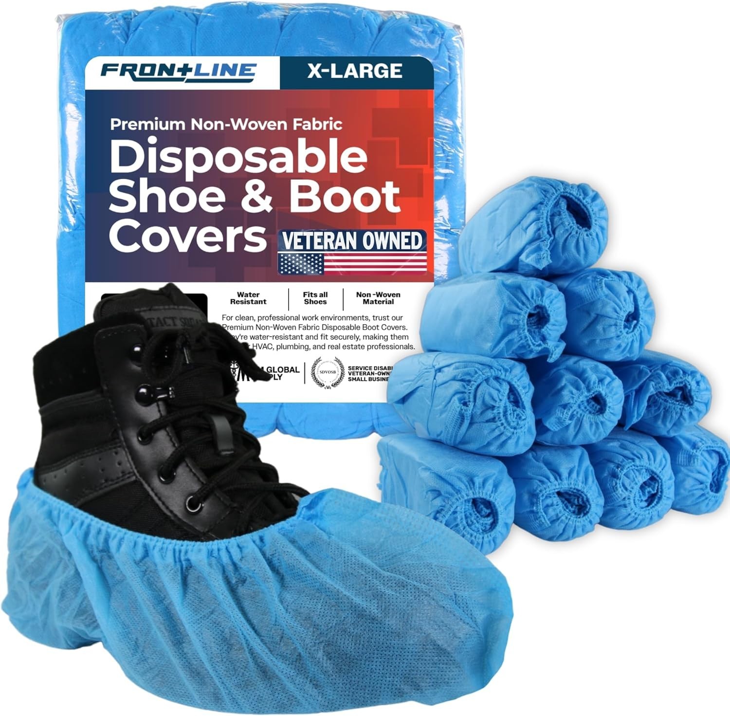 100 Disposable Shoe Covers for Indoors Non-Woven Water-Resistant Bootie Job XL