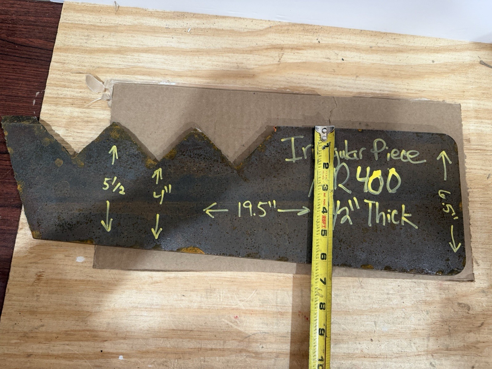 Irregular Piece of Abrasive Resistant Steel Plate – AR400 – 1/2” Thickness