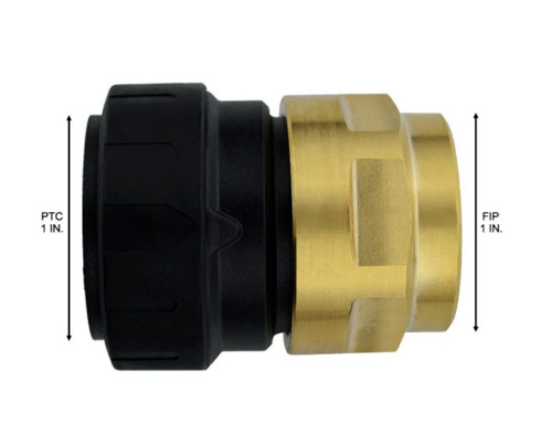 3) Sharkbite ProLock 1″ Push-to-Connect x FIP Plastic & Brass Adapter Fittings