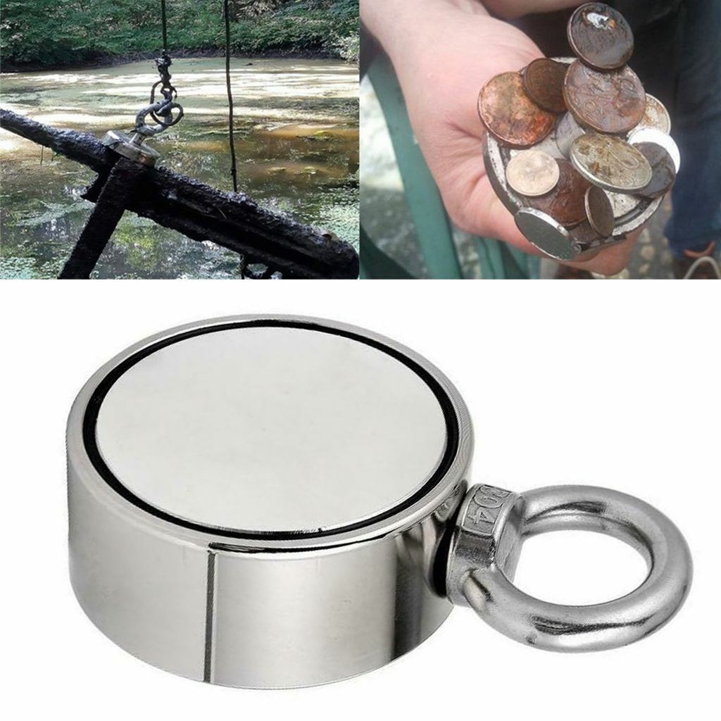 400-1200 Lbs Fishing Magnet Kit Pull Force Strong Neodymium Rope Carabiner Set