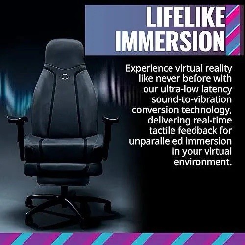COOLER MASTER SYNK X LUNAR GRAY GAMING IMMERSION HAPTIC CHAIR ERGONOMIC