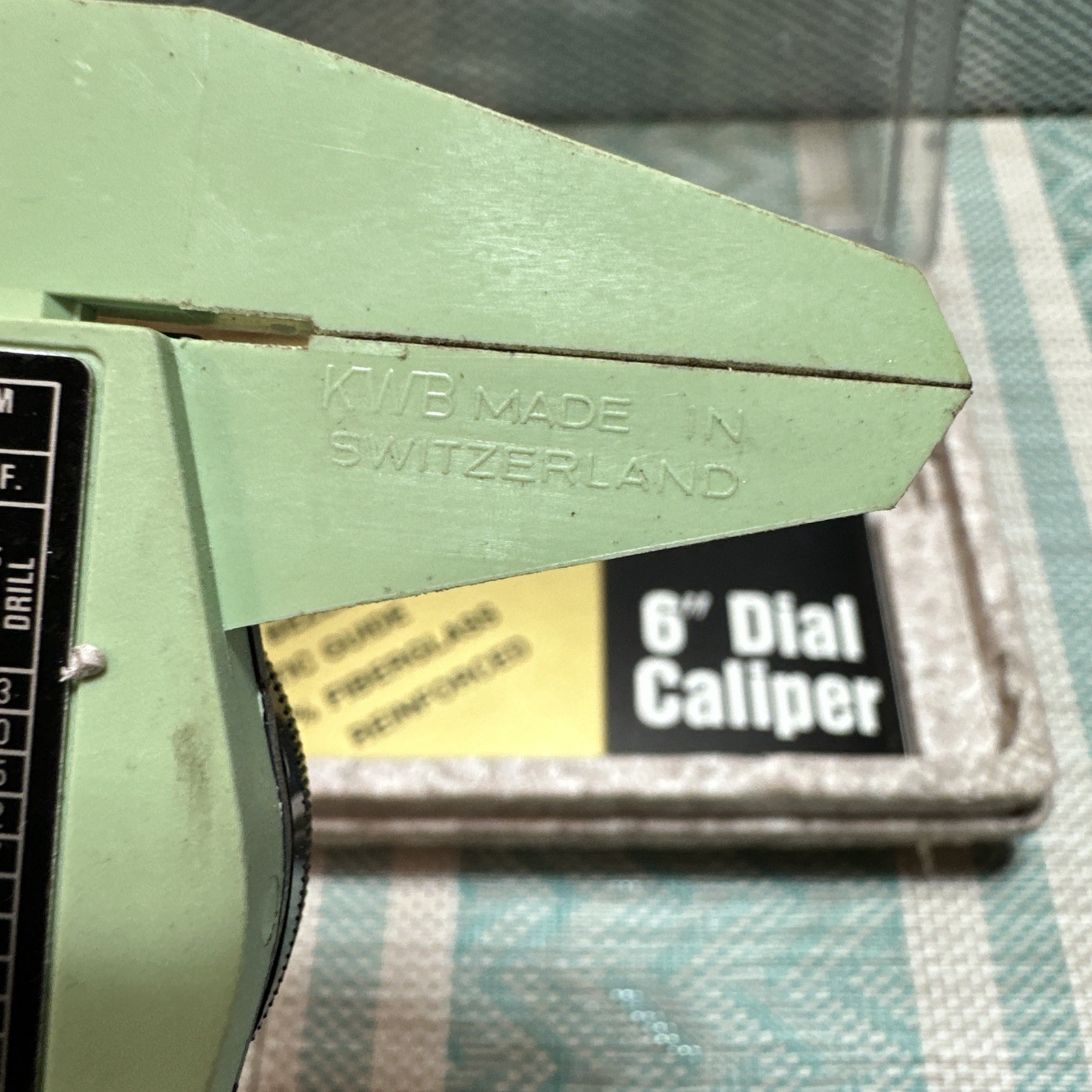 SPI 30-414 6” Dial Caliper Green Made In Switzerland 65% Fiberglass Reinforced