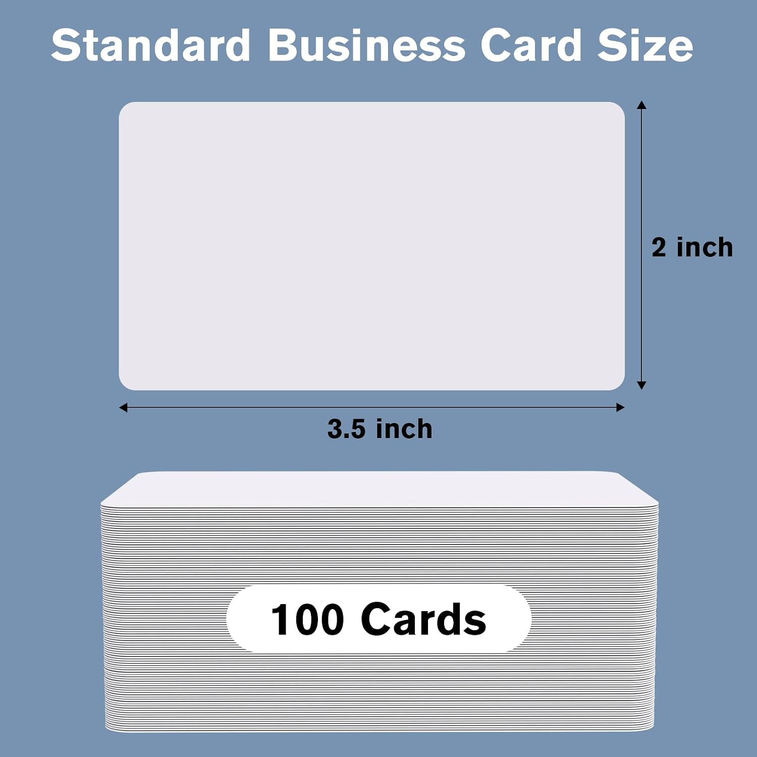 MaxGear 100Pcs Blank Business Cards, 3.5″ x 2″ Kraft Paper x 2″, white