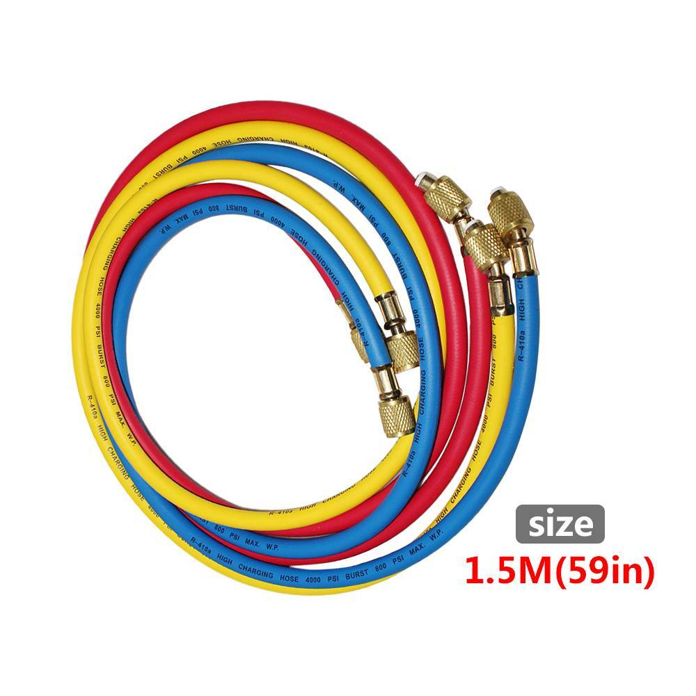 R410A R22 Manifold Gauge Set AC A/C 5FT Color Hose Air Conditioner HVAC 59» New