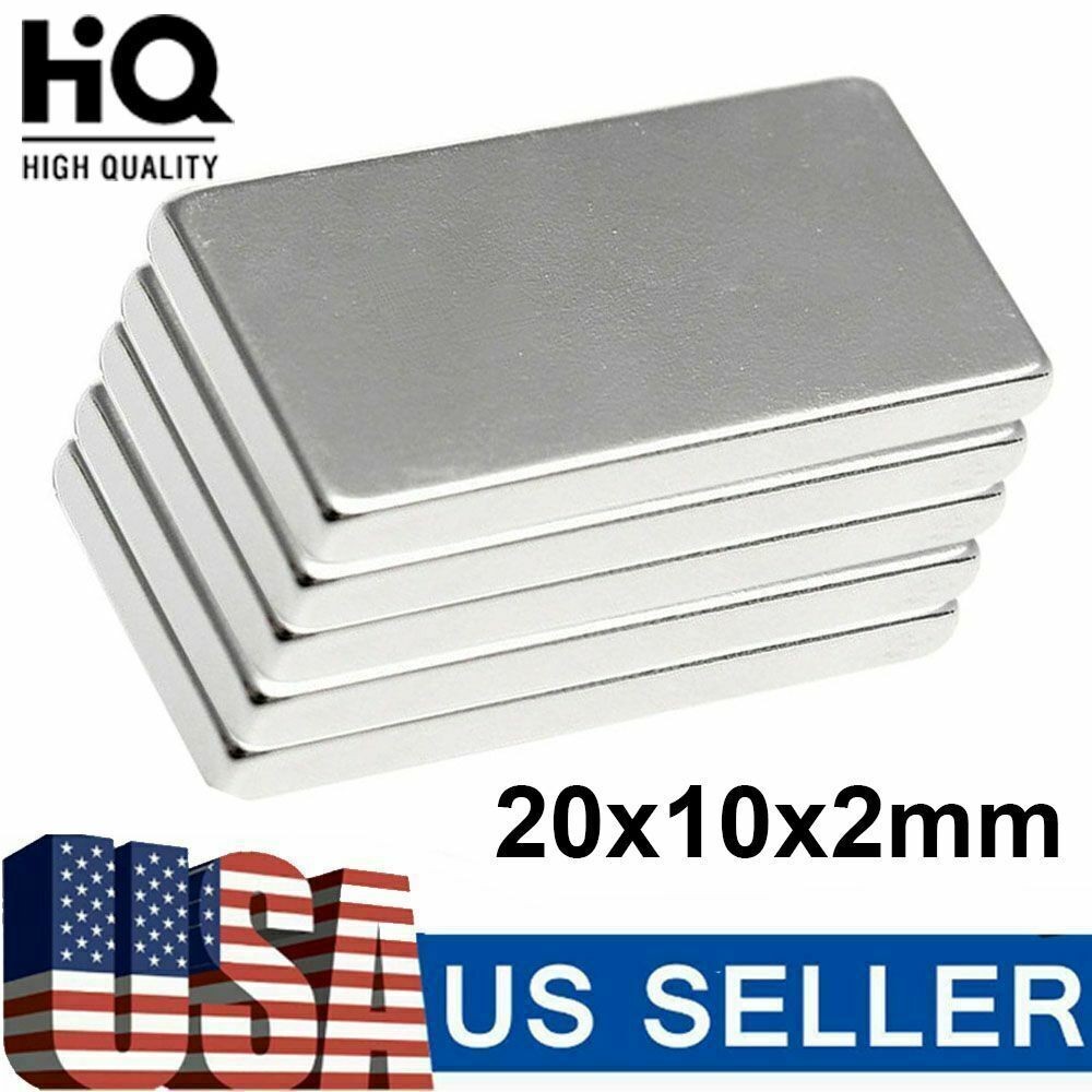 5~100Pcs N52 20x10x2mm Neodymium Block Magnet Super Strong Rare Earth Magnets