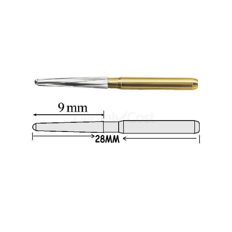 12 Pcs Dental Endodontic Tungsten Carbide Burs Set FG Endo-Z 23mm 25mm 28mm