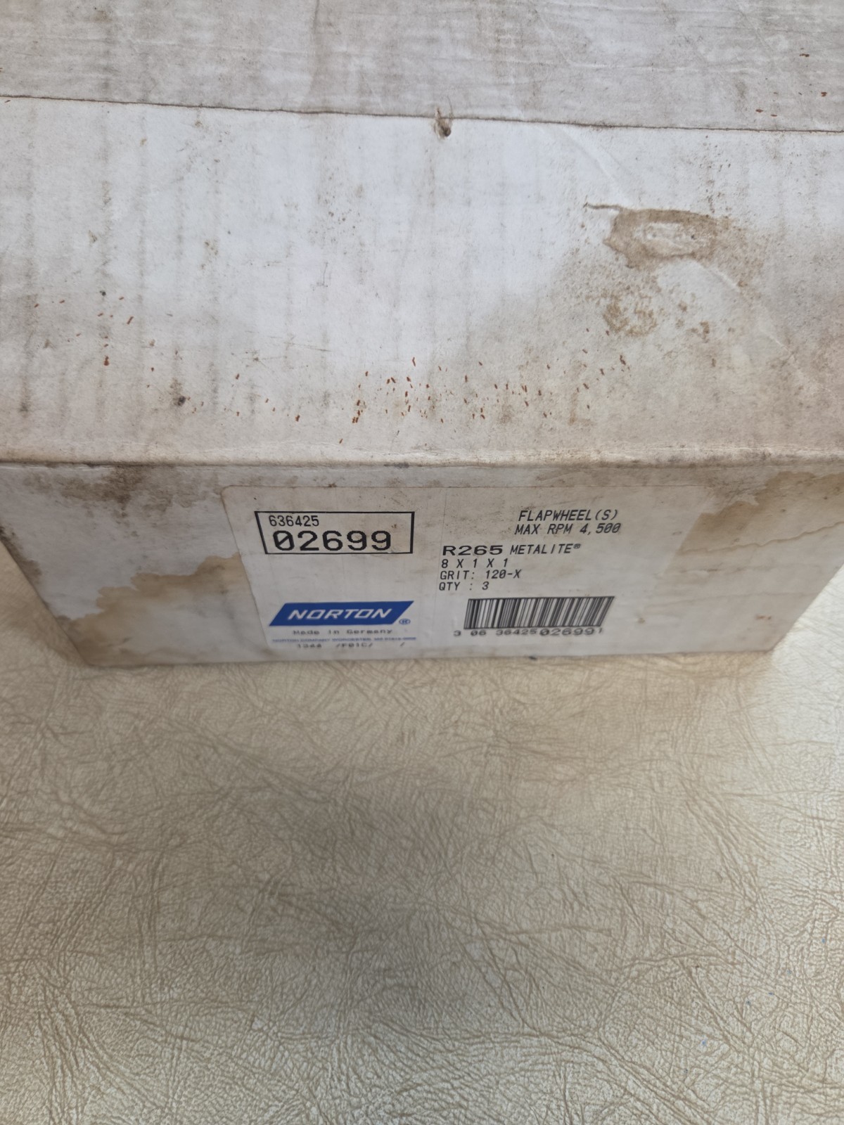 New Norton Metalite Flap Wheels 8x1x1 120-X Grit (Pack of 3)