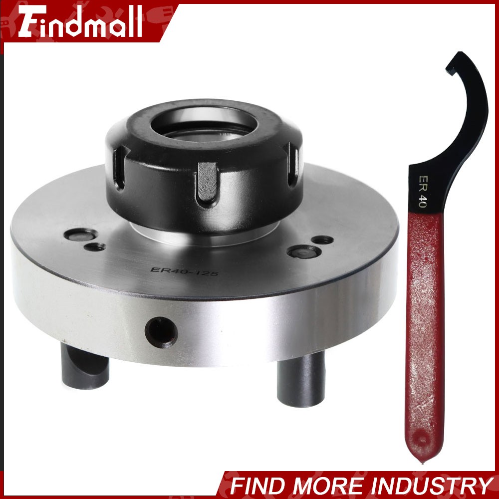 ER40 Collet Chuck 125mm Diameter Compact Lathe Tool Stud 5/8in For Milling Lathe
