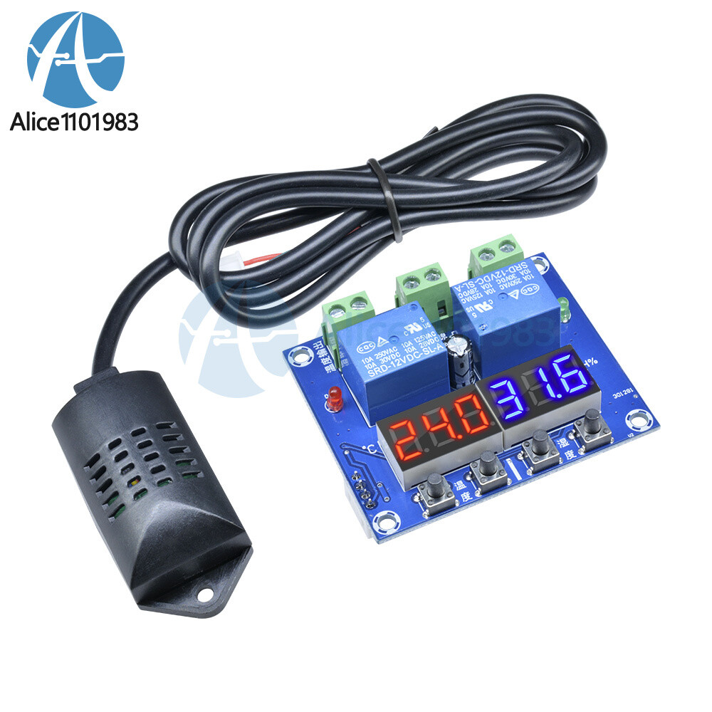 12V LED Digital Display Thermostat Temperature Humidity Controller W1209 XH-M452