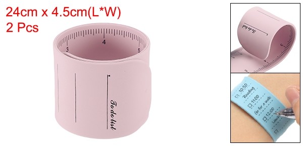 2Pcs Writable Wrist Band, 9.45″ x 1.77″ Slap Bracelet for Reminder (Streak Pink)