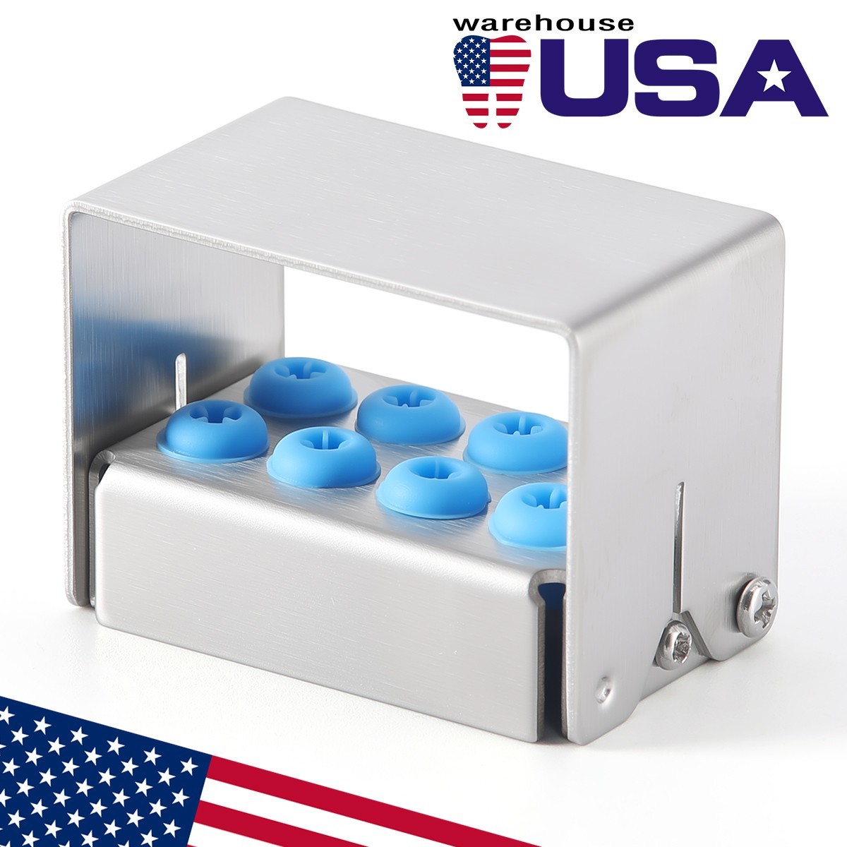 8 Hole Dental Bur Block Holder Stand Burs Sterilizer Case For FG /CA Burs AZDENT