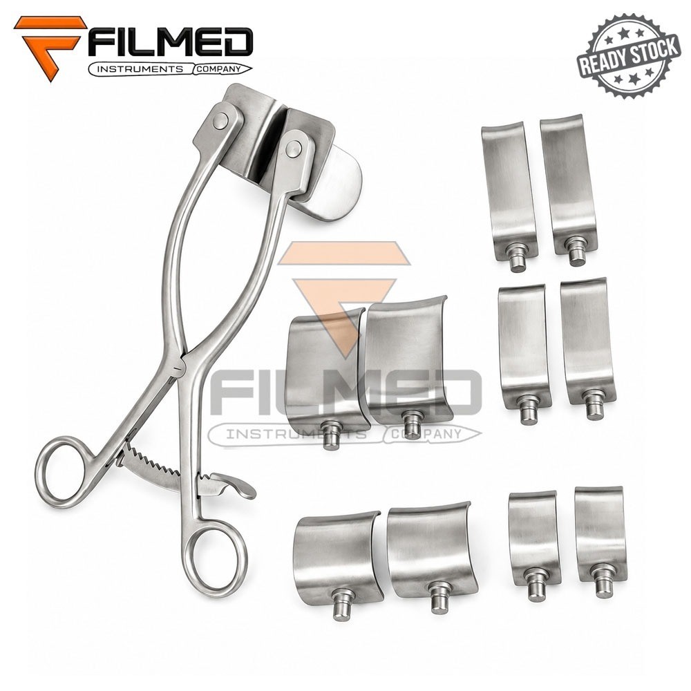 Kolbel Retractor Complete Set With 12 Blades Orthopedic Instruments