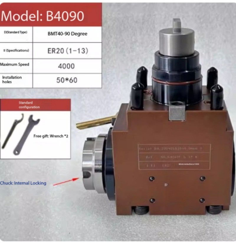90°/0° Tool Holder Turning-Milling Composite Universal Power Head Tower BMT40