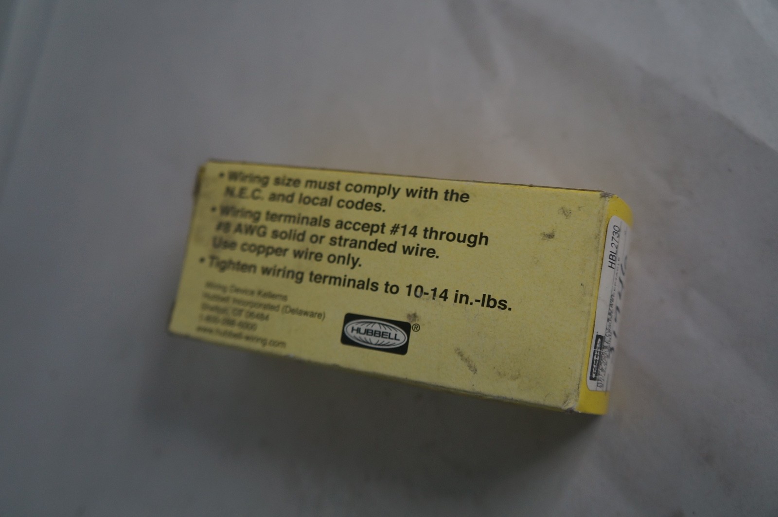 Hubbell HBL2730 Twist Lock Receptacle L16-30R 30A 480V 3P4W NOS