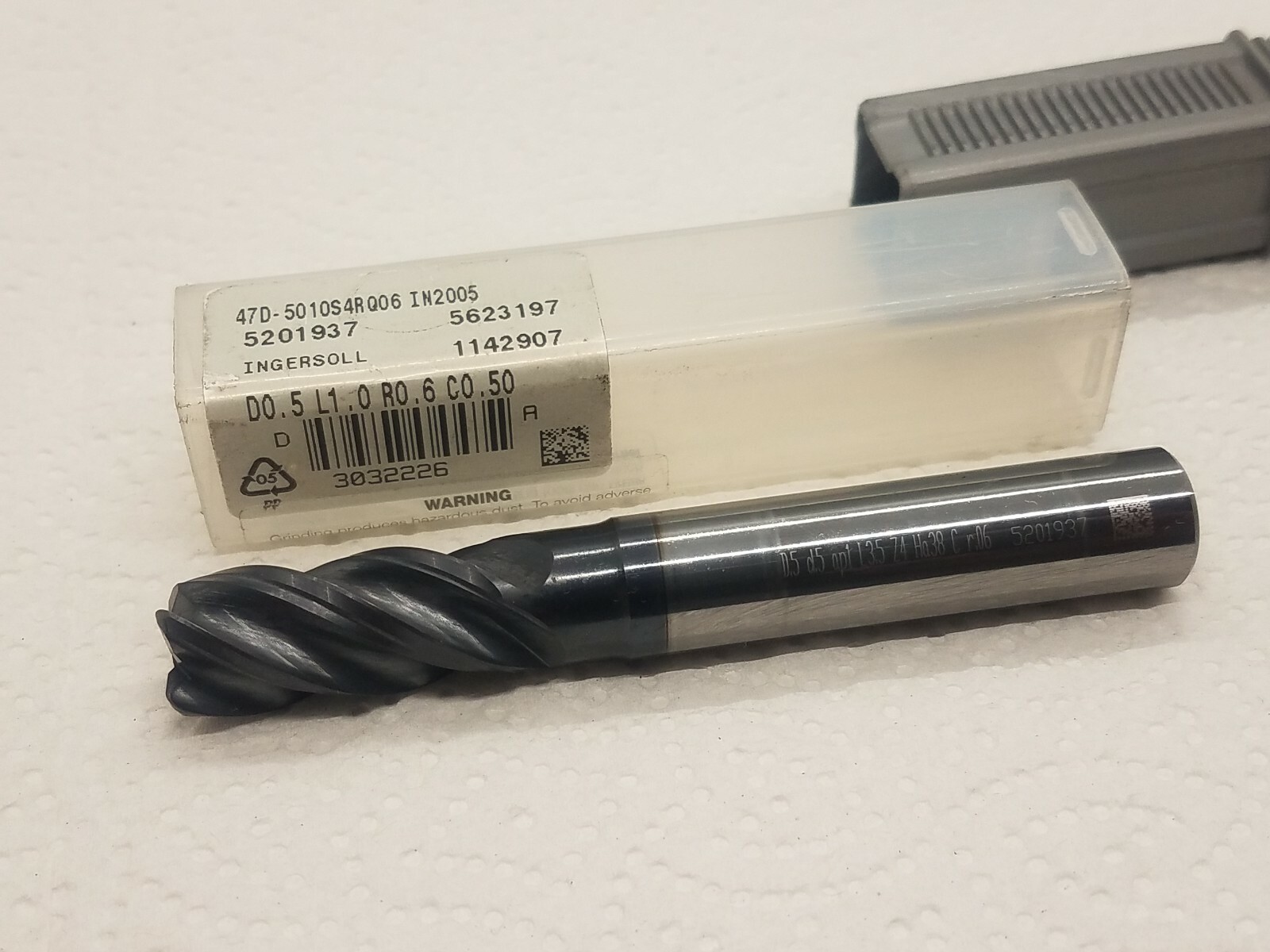 Ingersoll 47-5010S4RQ06 IN2005 Solid Carbide End Mill 0.500