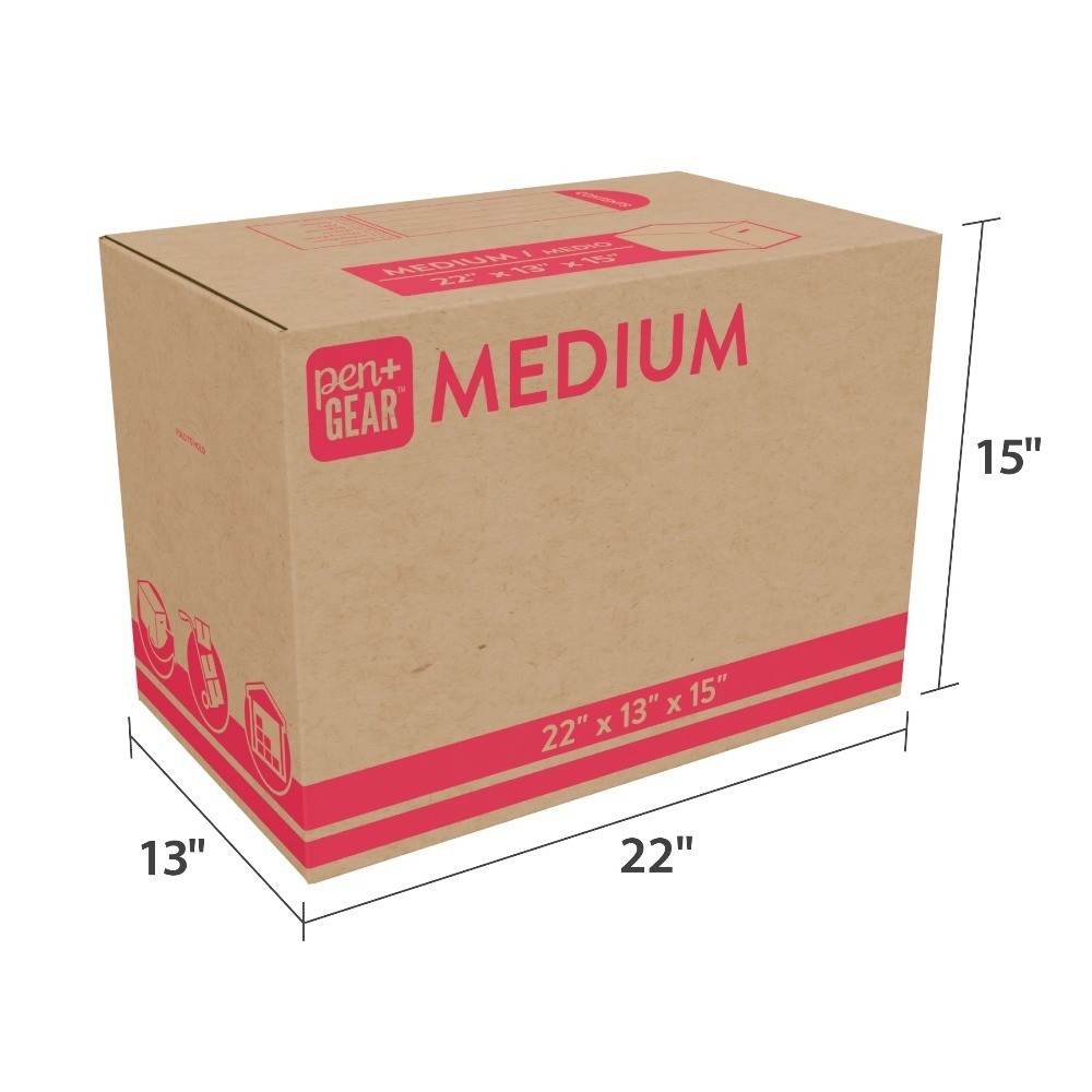 (10 pack) Medium Moving Boxes, 22 in. L x 13 in. W x 15 in. H, Kraft