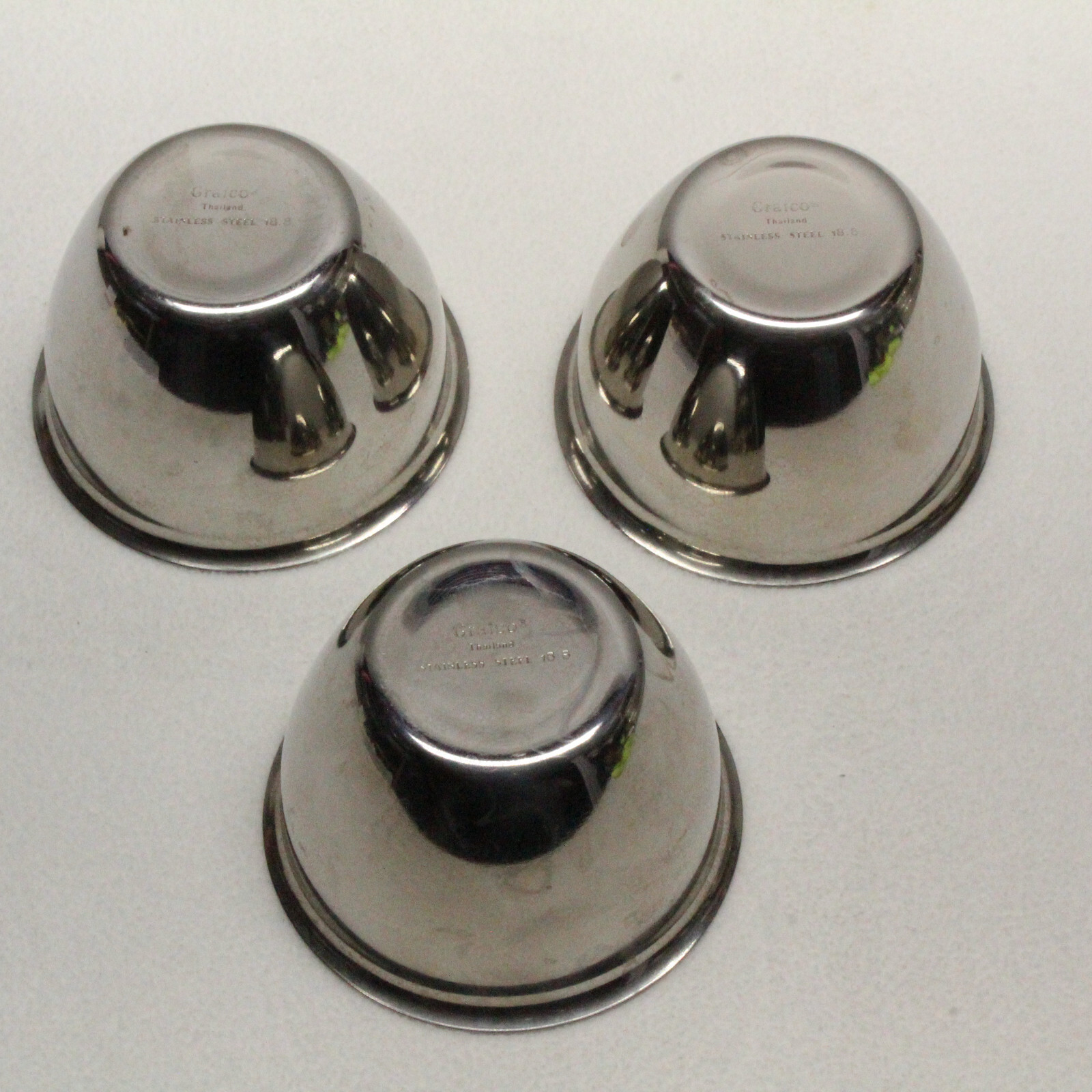 LOT OF 3 GRAFCO Stainless Steel Small Iodine Cup 3-1/4″ x 2″ 6-Oz Dappen Dish