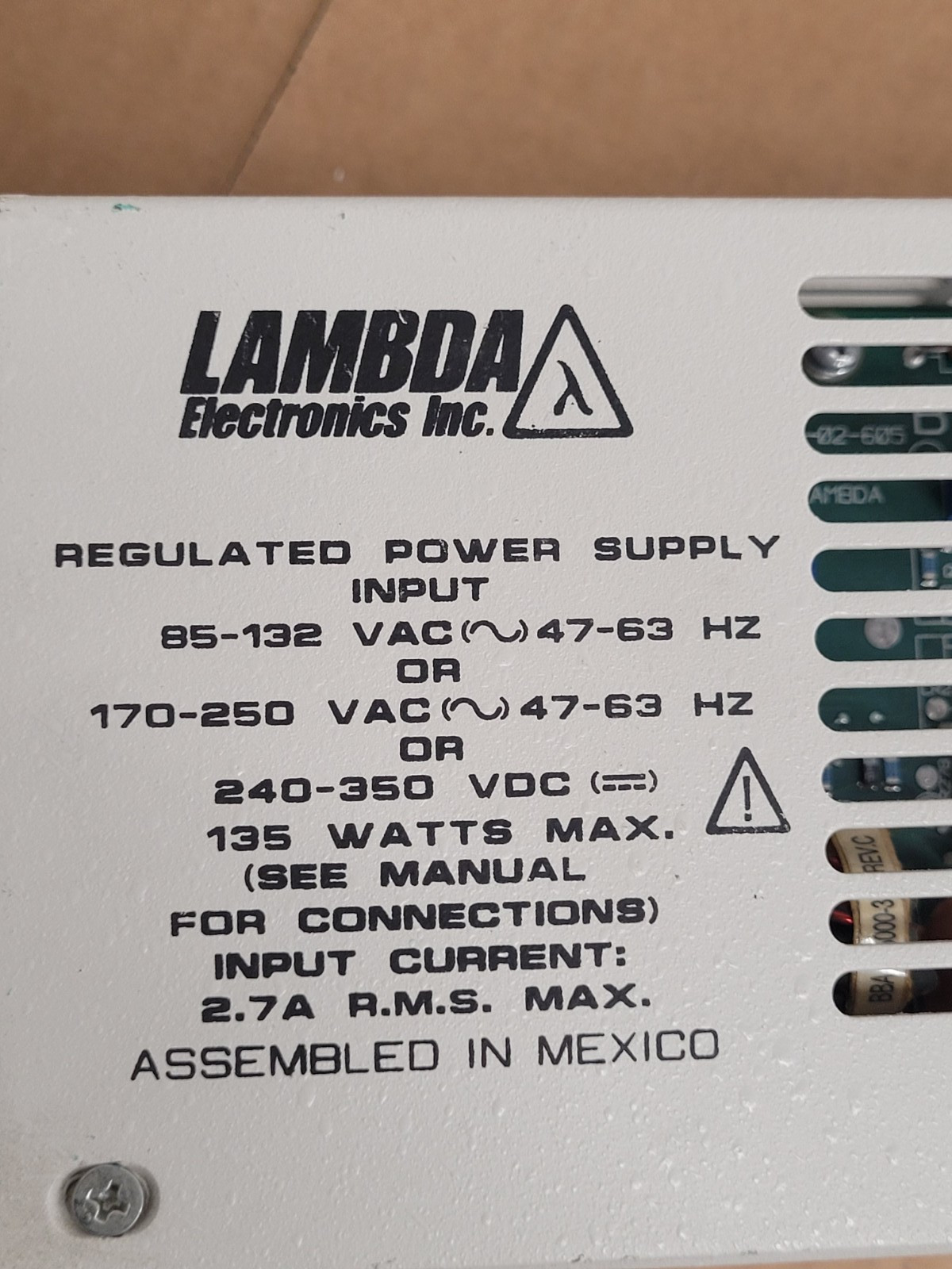 Lot of 5 Lambda Regulated DC Power Supply LLS5008, 0-8V 10A For Parts or Repair